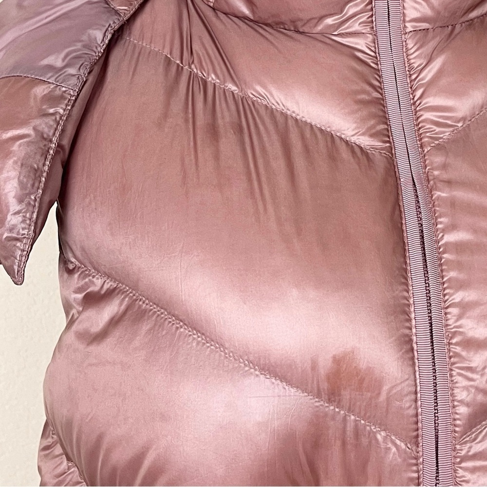 Athleta Lofty Down Puffer Vest Dogwood Mauve Hooded - Picture 9 of 16